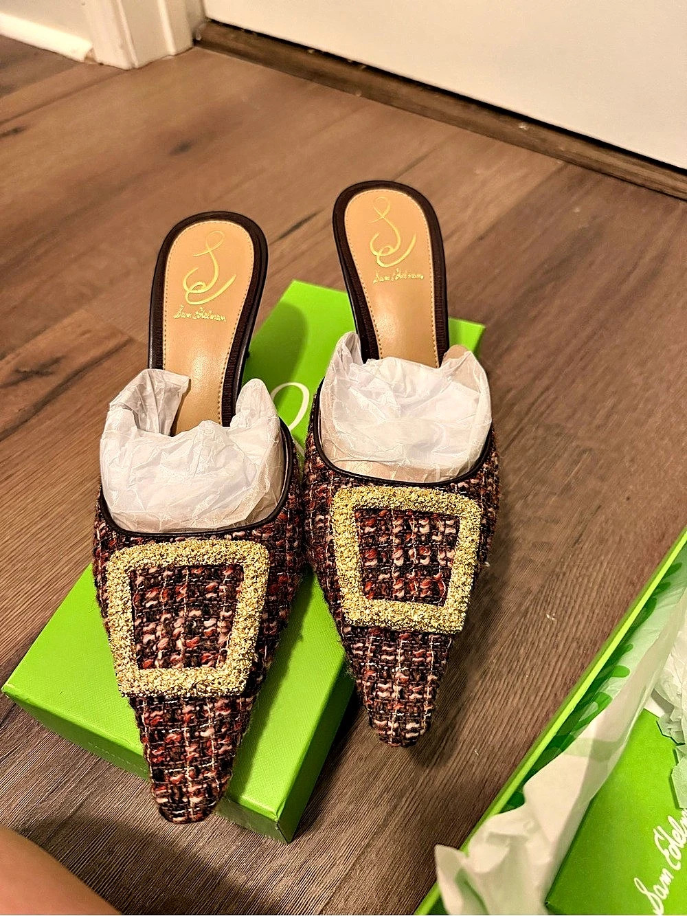 Sam Edelman Women's Brit Mules (Coffee Multi Boucle)